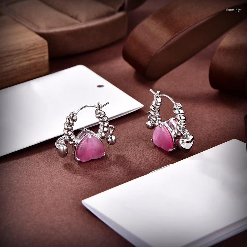 

Stud Earrings Pink Irregular Double Sided Women's Simple And Cold Style