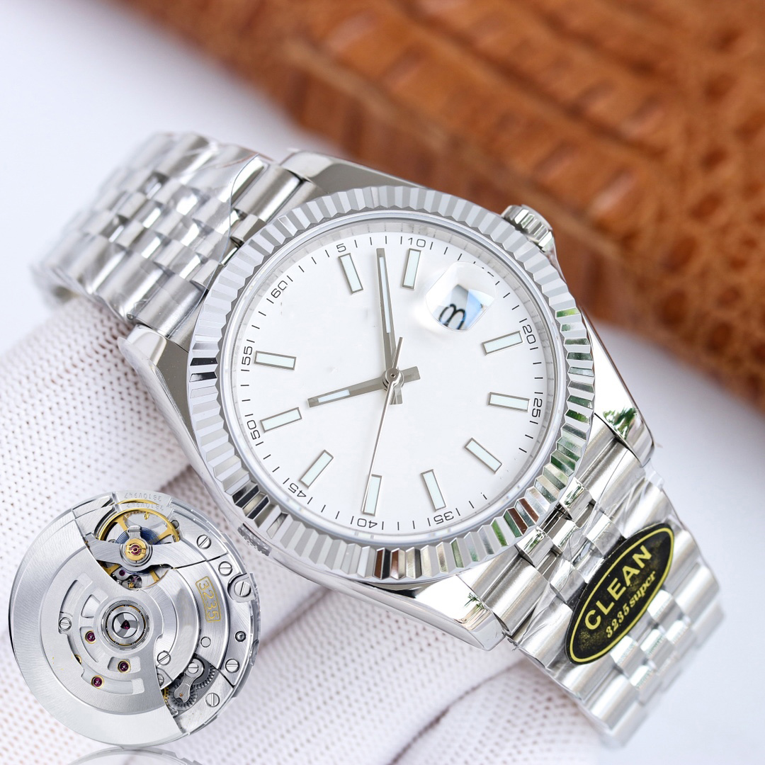 

17 styles Clean Factory watches Mens luxury watch silver 41mm Top Luxury Automatic roman numerals 3235 Full Stainless Steel 904L Sapphire Watch montre de luxe, 10 with box