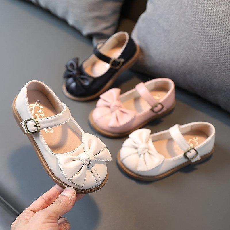 

Flat Shoes Baby Girls Kids Princess Little Leather For Students Black Pink Beige White 2 3 4 5 6 7Years Old