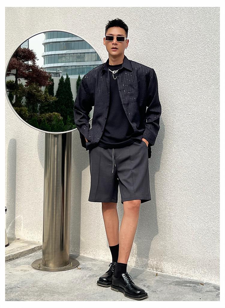 

Men's Casual Shirts S00059 Fashion Men's 2023 Runway Luxury European Design Party Style Clothing, Black
