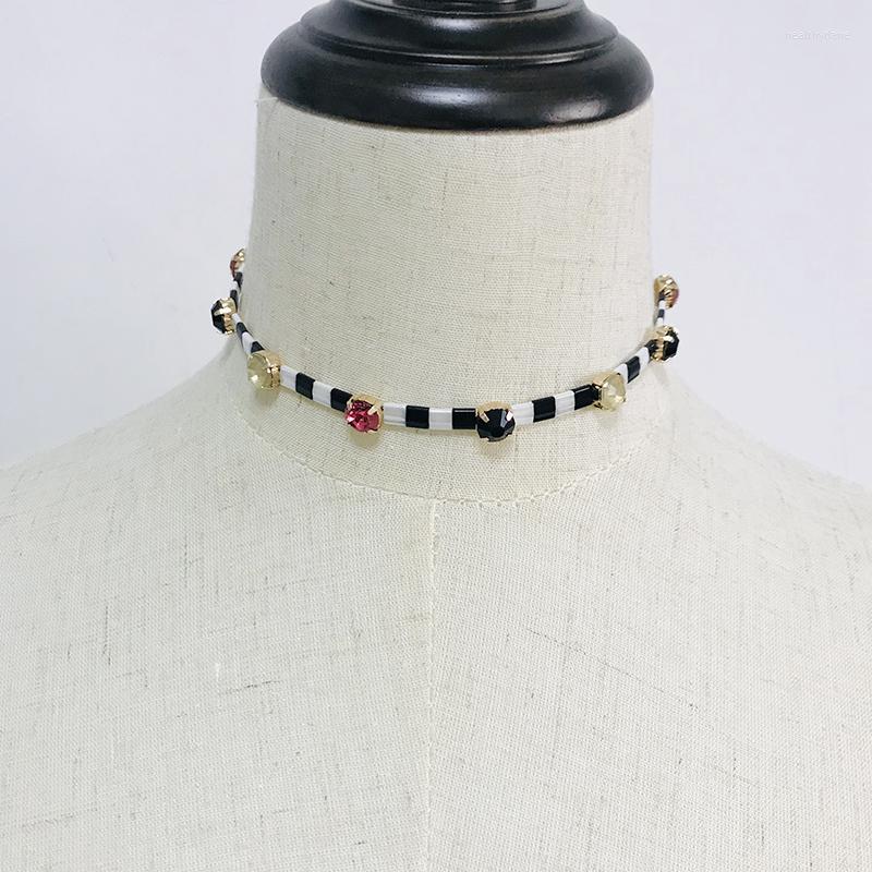 

Choker Exaggerated Rainbow Beads Necklace Handmade Bohemian Women Fashion Statement Accessories 2023 High Quality Jewelry