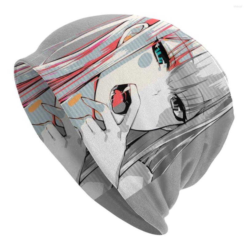 

Berets Anime Girl Zero Two Beanie Cap Unisex Winter Warm Bonnet Femme Knit Hat Outdoor Ski Darling In The FranXX Skullies Beanies Hats, 22