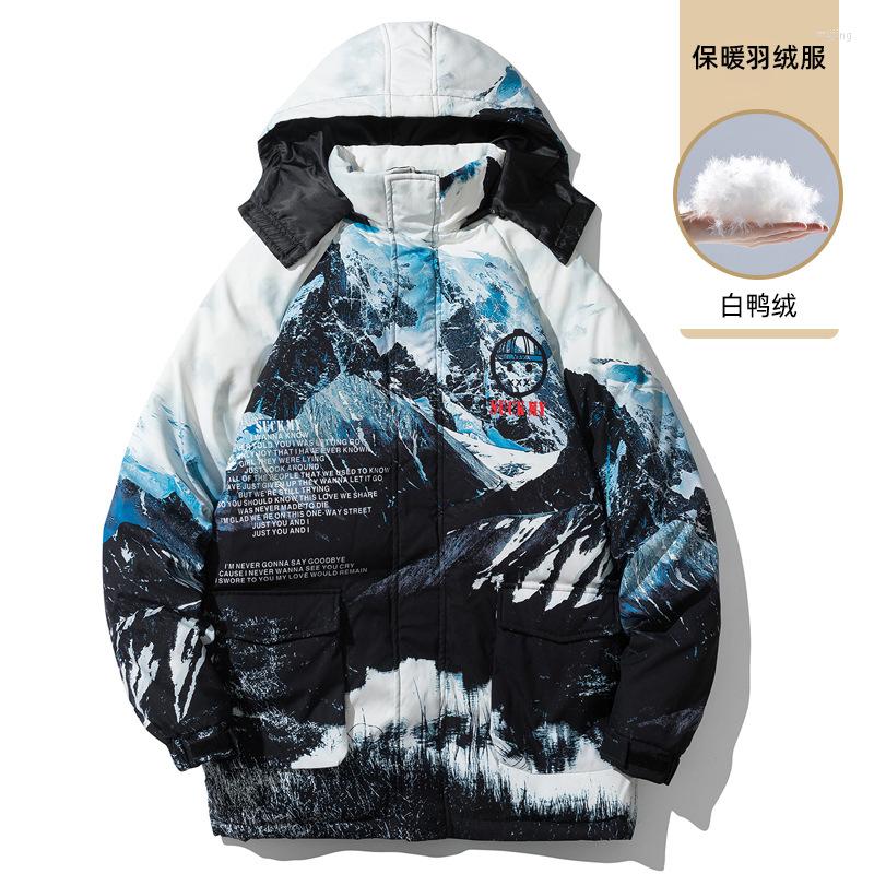 

Men' Down The Winter 2023 Upset Man Jacket Logo Tip Printing Hooded Easing Men, See chart