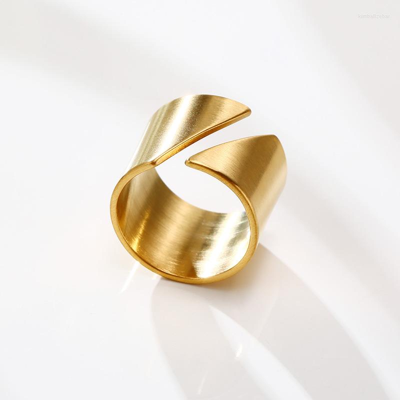 

Wedding Rings 2023 Women Geometric Finger Statement Ring Stainless Steel Modern Wraparound Wide Party Layered Chic Jewelry