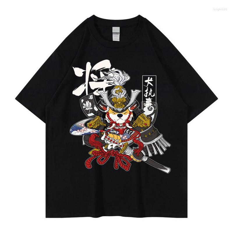 

Men's T Shirts High Street T-shirt Men Japanese Style Print Loose O-Neck Couple Tee Summer Fashion Short Sleeve Tops, Chestnut