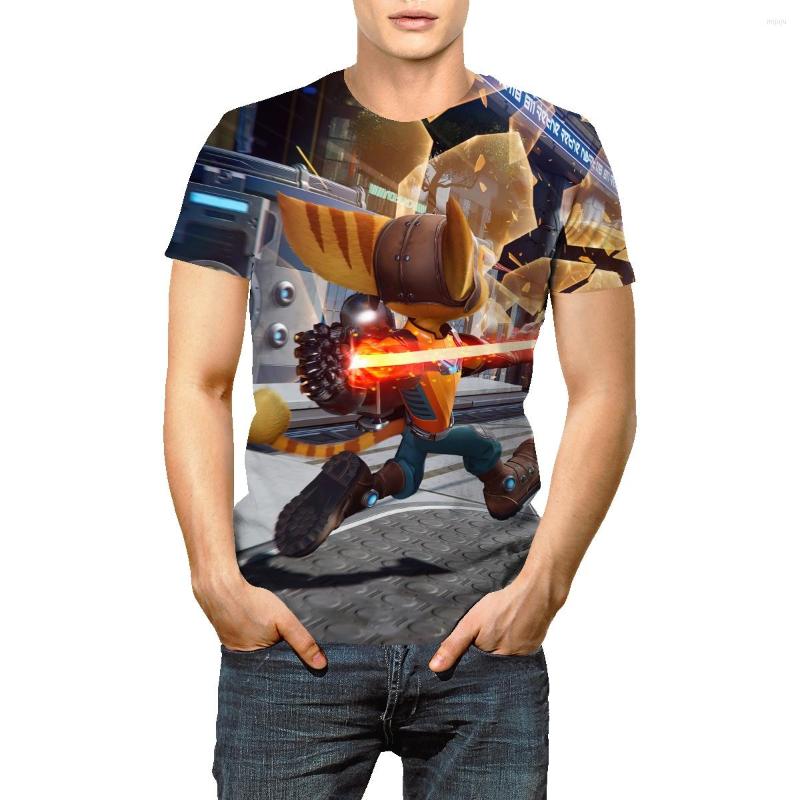 

Men's T Shirts Ratchet And Clank Cool Scenery Graphic For Men Summer Fashion Casual Hip Hop Harajuku Printed Short Sleeve T-shirt, Black