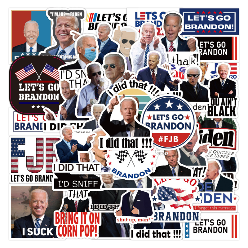 

50Pcs FJB American Flag Let's Go Brandon Biden Funny Sticker -I Did That Graffiti Kids Toy Skateboard car Motorcycle Bicycle Sticker Decals Wholesale, Multi colors