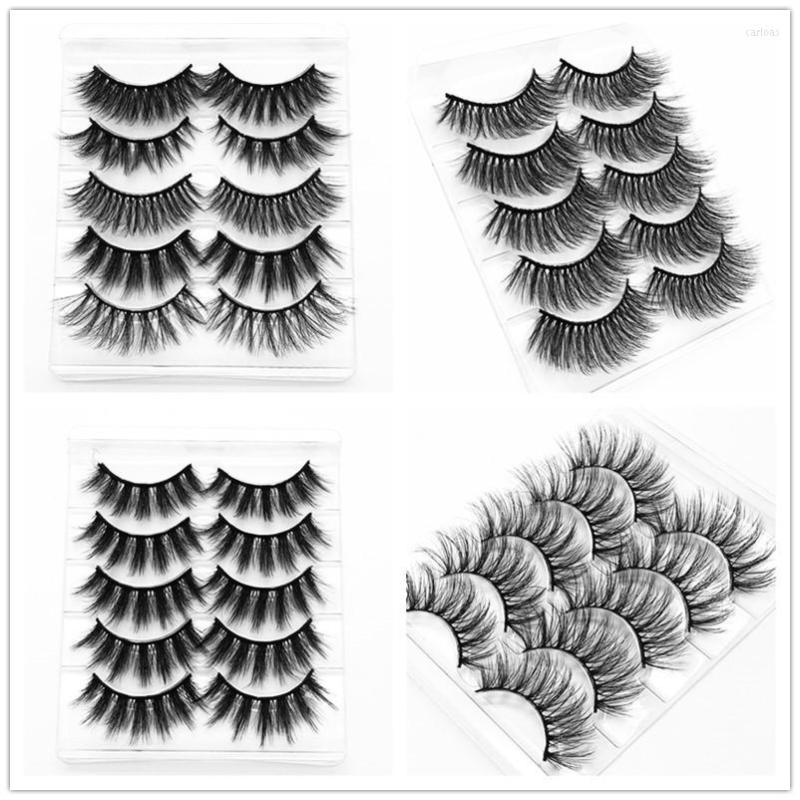 

False Eyelashes 5 Pairs Mink Makeup Natural Thick Real 3 Lashes Fur Strip Fake Eye Extension
