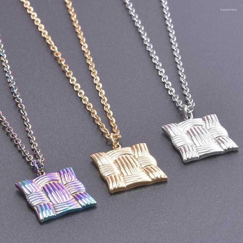 

Chains Stainless Steel Fuuny Geometric Patch Square Pendant Grunge Necklaces For Women Men Hip Hop Rock Gift Collar Jewelry Making