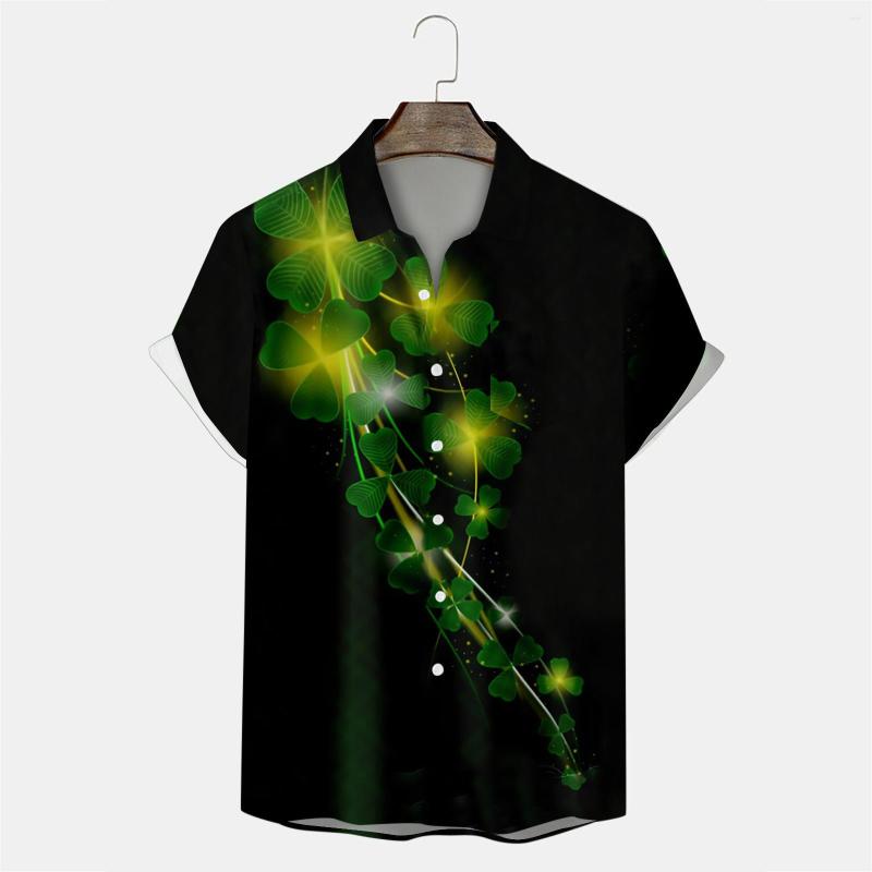 

Men's T Shirts Outdoor Shirt Mens Fashion St Patricks Day 3D Digital Printed Pocket Lapels Single Foam House Slipper Long Sleeved Tops, Beige