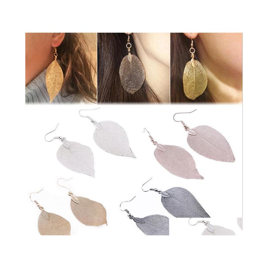 

Dangle Chandelier Leaf Drop Earrings For Women Brincos Earring Bohemia Long Big Hollow Wedding Jewelry Delivery Dh4Qu