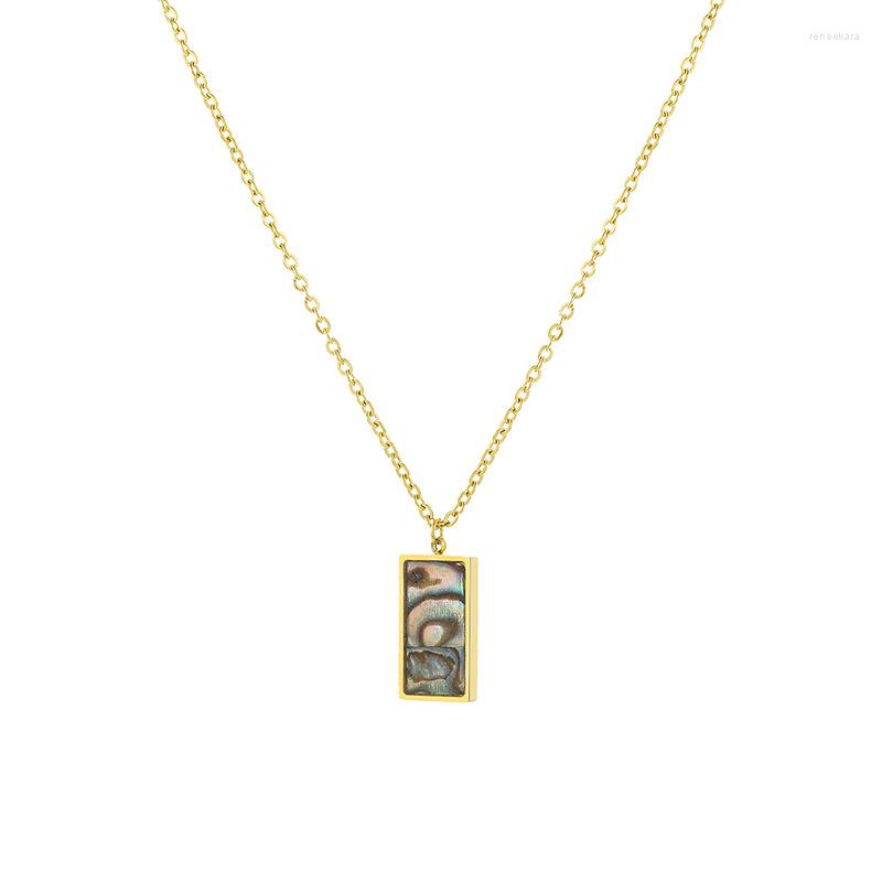 

Chains Titanium Steel Color 18K Gold Necklace Shell Stainless Clavicle Chain Gift For Women