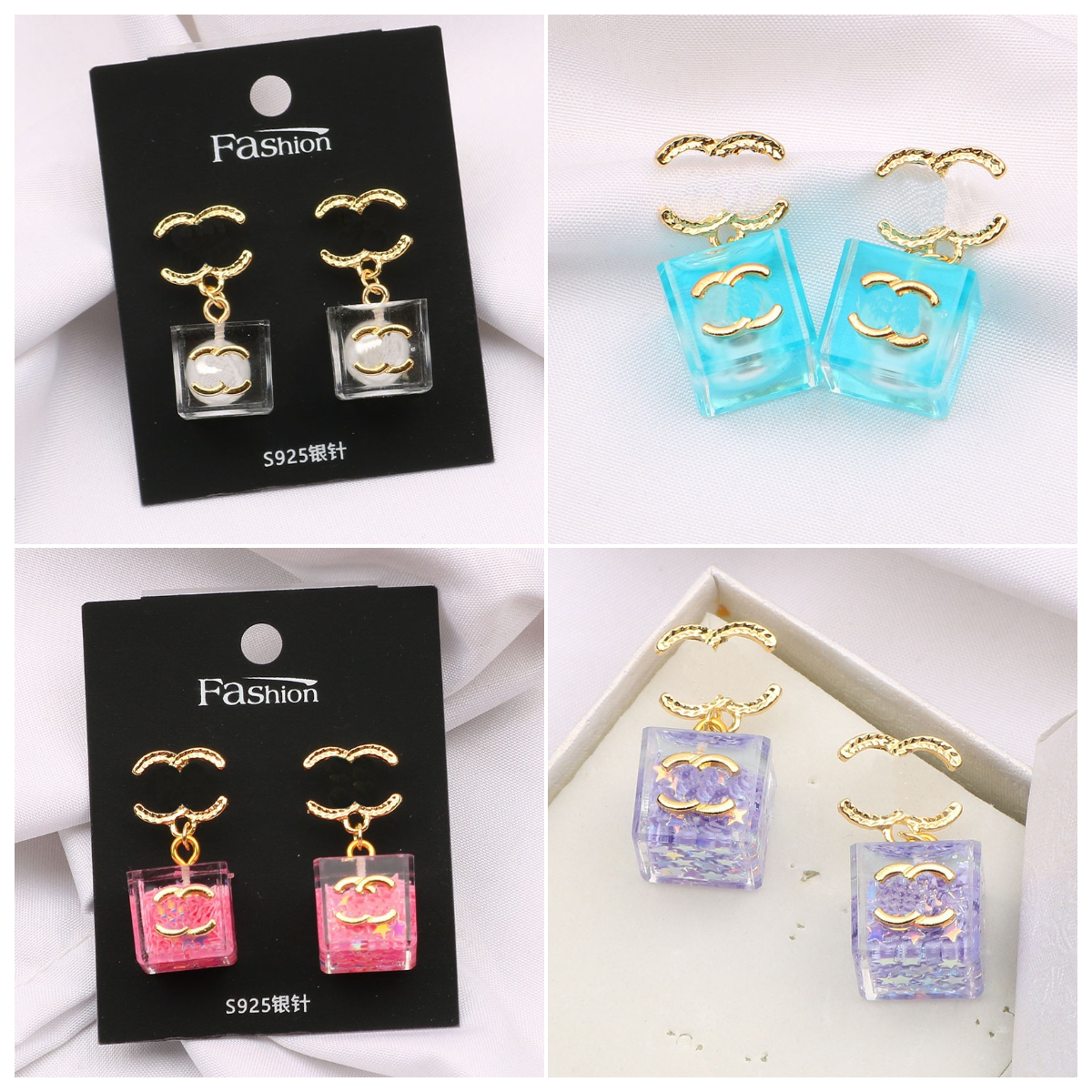 

Fashion Women Designer Earrings Ear Stud Designers Brand 18K Gold Plated Letters Multi-Color Crystal Rhinestone Earring Wedding Party Jewerlry Luxury Gift With Box