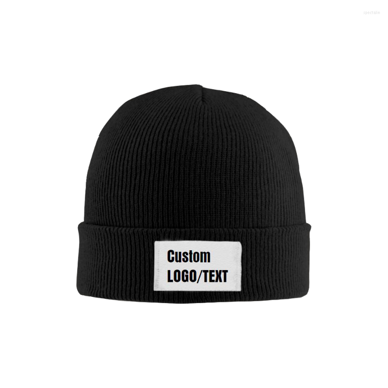

Berets Custom Personalised Knitted Beanie Hat Diy Your Logo/Text/Po Warm Winter Cap, 003