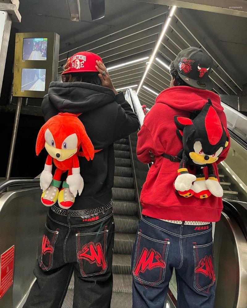 

Women' Pants American Trend Fashion Letter Printed Jeans Women' High Street Casual Trousers Retro Straight Couple Loose Y2K Ins