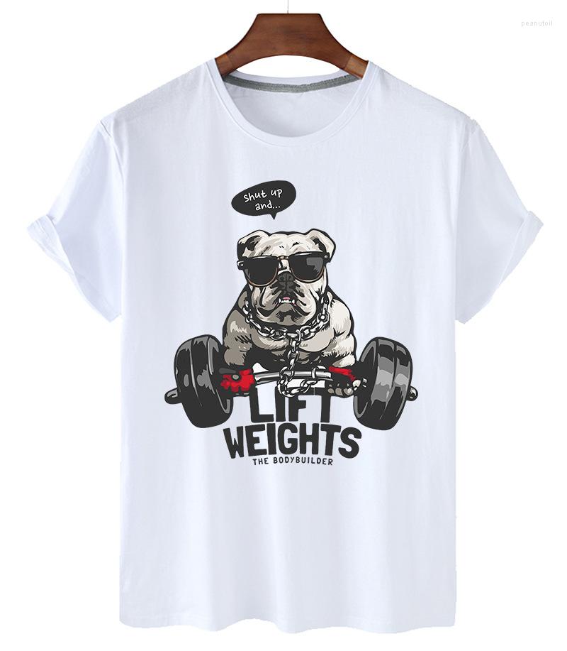 

Women' T Shirts Funny Weightlifting Dog Print Shirt Short Sleeve O-neck Loose Cotton T-shirt Female Plus Size Men And Women -4XL, Black