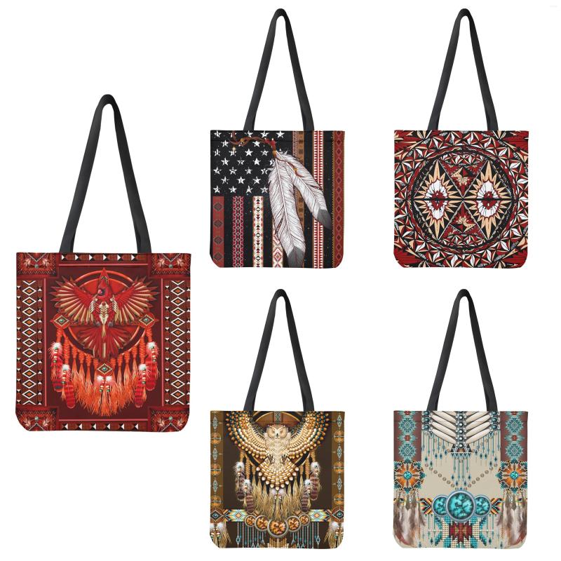 

Evening Bags FORUDESIGNS Tribal Gold Eagle Print Classic Handbag Fashion Large Capacity Women Shopping Bag Portable Girl Shoulder Custom, Htgc2626dh