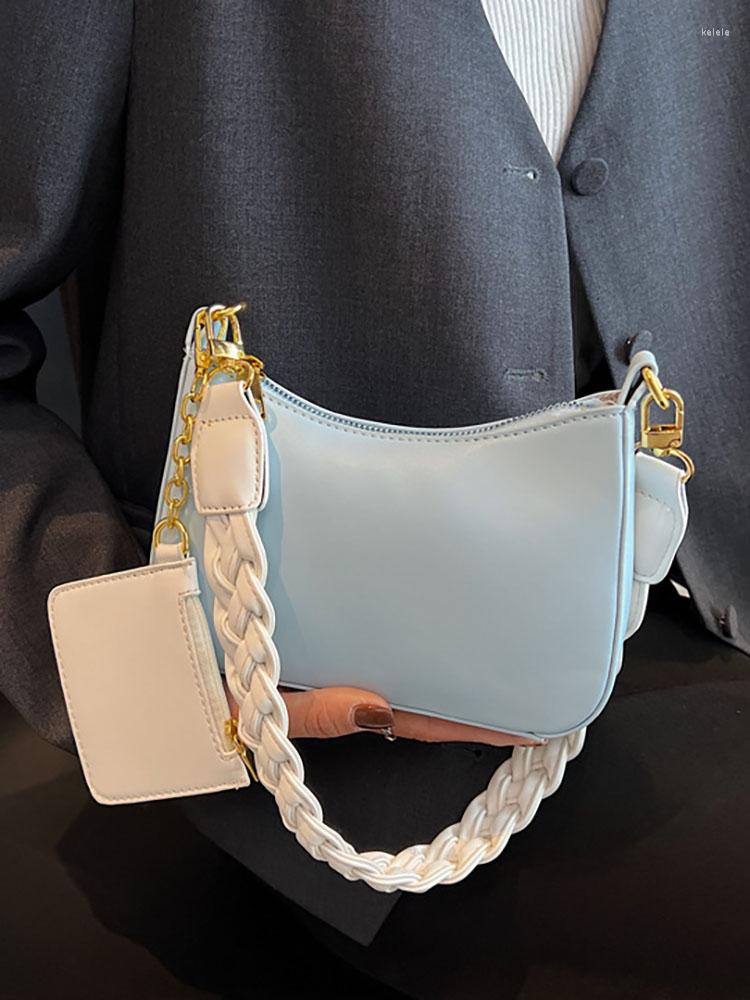 

Evening Bags Contrast Underarm Women's Bag 2023 Fashion Small Shoulder Crossbody For Women Luxury Design Pu Leather Ladies Handbag, Black