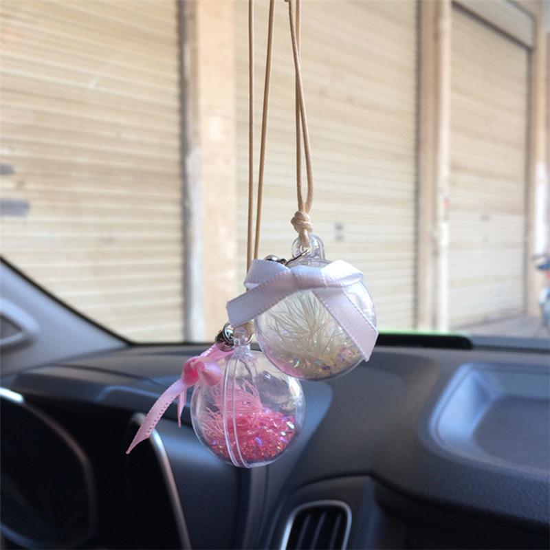 

Interior Decorations Girl Heart Car Pendant Rearview Mirror Hanging Wind Chime Small Fresh Art Preserved Flower Decoration AccessoriesInteri