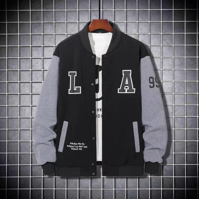 

Men's Jackets Men Slogan Graphic Colorblock Bomber Jacket Without Tee 230213, Brown