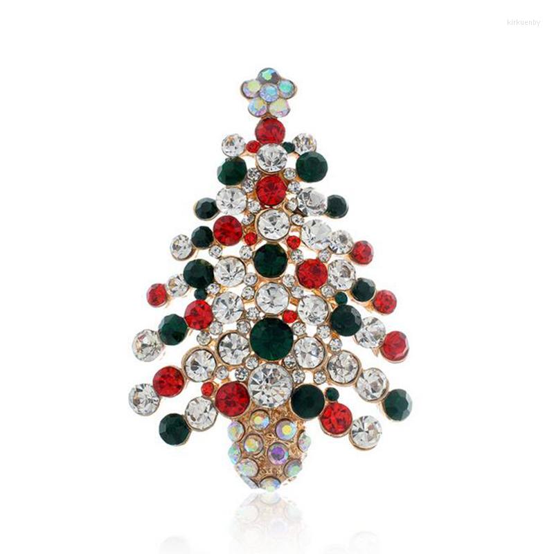 

Brooches Christmas Tree Green Enamel Brooch Pins Collar Clip Accessory Rhinestones Fashion Jewelry Year Gifts For Women