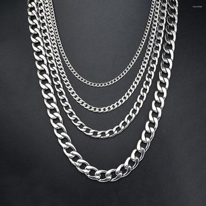 

Pendant Necklaces 1 Piece Width 3mm/4.5mm/5mm/6mm/7.5mm Curb Cuban Link Chain Necklace For Men Women Stainless Steel Chokers 16-18"