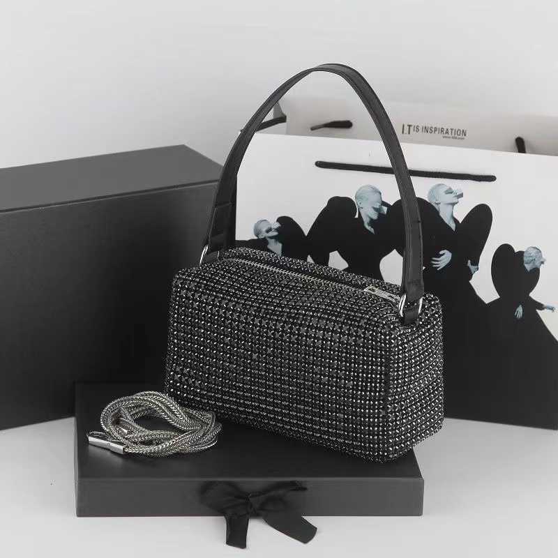 

Shoulder Bags 2023 Black Diamond evening bag luxury designer women's high quality armpit bag shiny bags for women handbags sac a main femme G230210, Color without wang