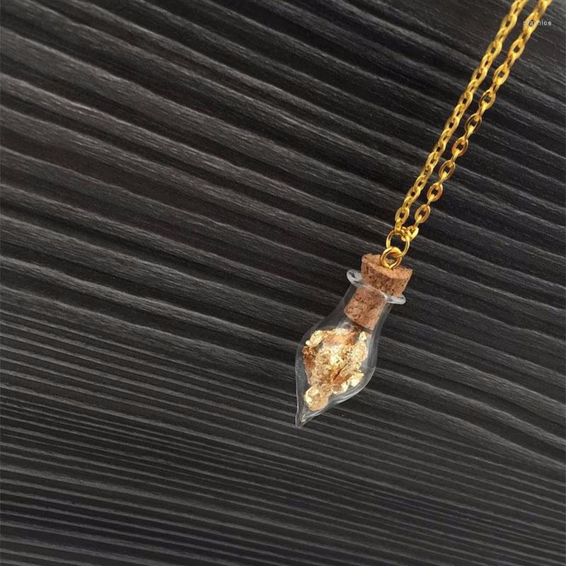 

Pendant Necklaces Vial "golddrop" Glass Bottle Necklace Y2k Grunge Jewellery Women Charm