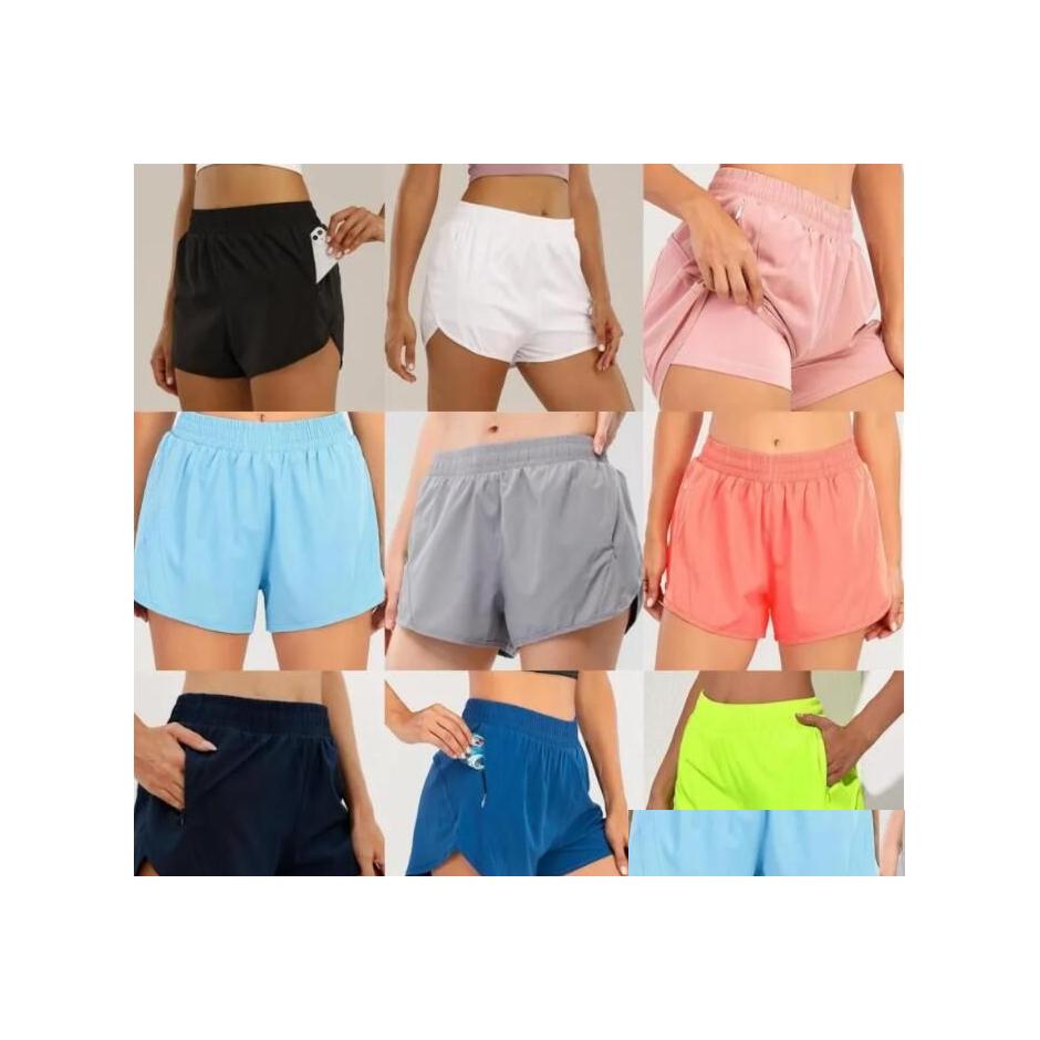 

Yoga Outfits Mticolor Loose Breathable Quick Drying Sports Ty Shorts Womens Underwears Pocket Trouser Skirt Running Fitness Gym Drop Dhqb7