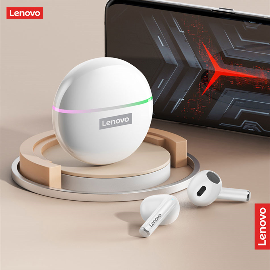 

Lenovo XT97 TWS Earphones Wireless Bluetooth 5.2 Sport Noise Reduction Headphones Touch Control Colorful Light Earbuds, Black