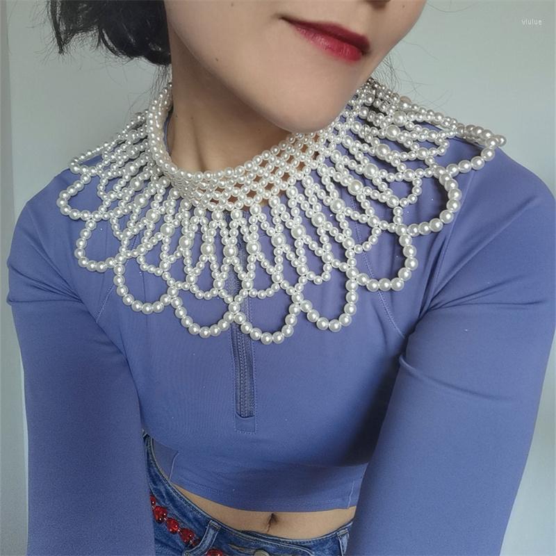 

Pendant Necklaces Fashion Necklace Pearl Wedding Dress Shoulder Chain Accessories Handmade Beads Design Brand For Women Jewelry Wholesale