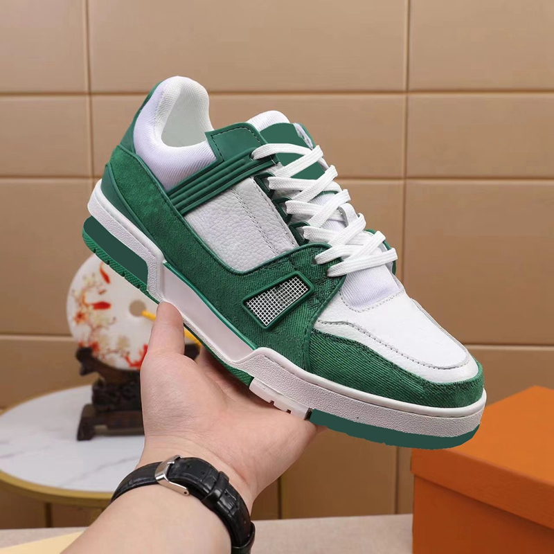 

Green Designer Trainer Sneaker 2023 Casual Shoe Luxury Designers Leather Sneaker 13 Colors Velvet Suede Outdoor Trainers, Style 7