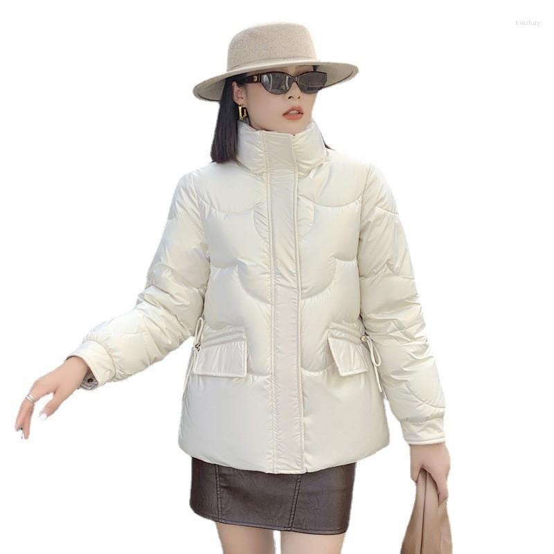 

Women' Trench Coats Fashion Bread Coat Short Sequin Down Padded Women' Korean Style Loose Woman Winter 2023 Women Jacket, Black