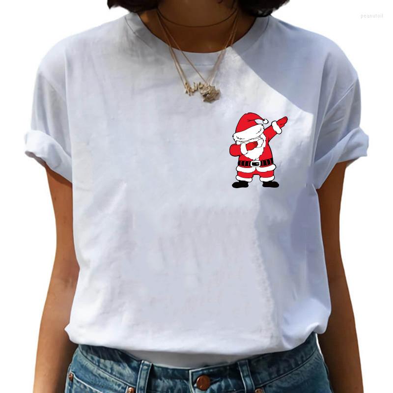 

Women' T Shirts Santa Claus Print Women Tshirt O-Neck Casual Christmas Festival Sleeve Short Top Tee Funny Summer For Lady Female Tshirts, Xsdlr-white