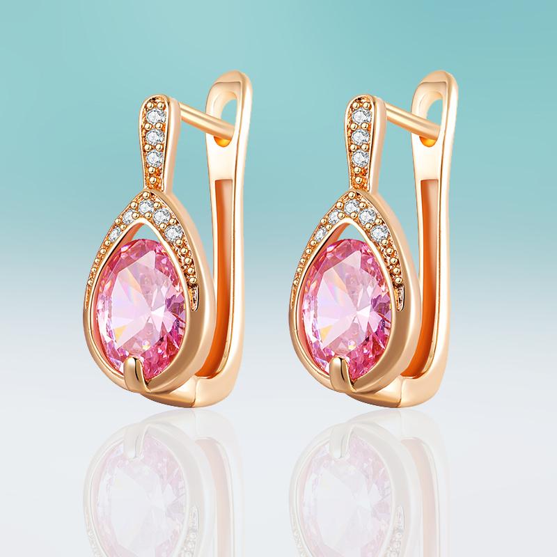 

Stud Earrings Classic Small Water Drop Mosaic MultiColor Cubic Zirconia For Women Jewelry Wedding Party Gifts High QualityStud