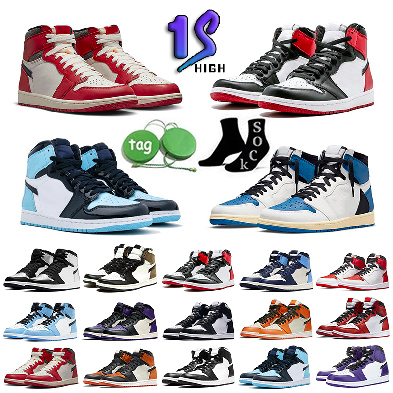 

travis scotts 1 Retro Basketball Shoes Black Phantom Jumpman 1s High Reverse Mocha Starfish Denim Fragment men women Sneakers
