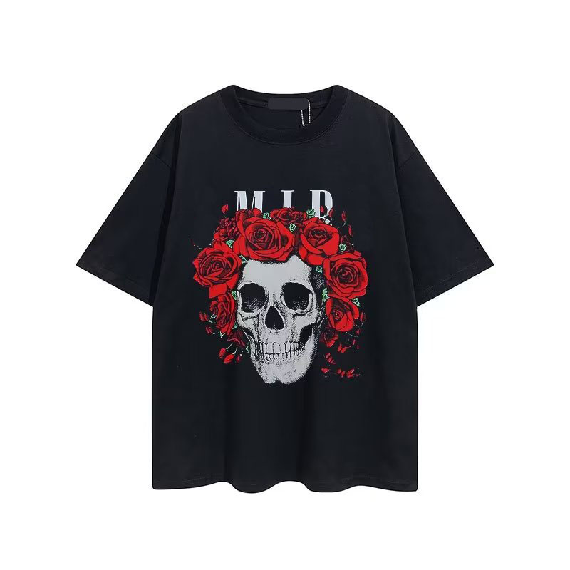 

Men's Plus Tees & Polos Round T-shirt plus size neck embroidered and printed polar style summer wear with street pure cotton 22oj