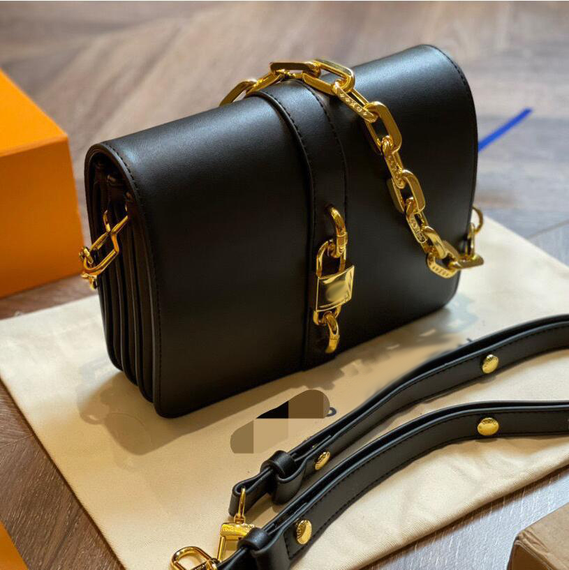 

Genuine Leather black handbag ladies bag designer tote Shoulder Bag handbags with lock handbag Luxury wallet handbag womens mens bags clutch Crossbody chain bag sac