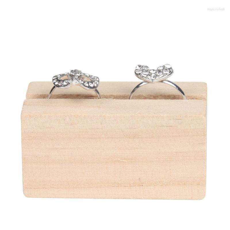 

Jewelry Pouches Solid Wood Ring Display Holder Stand