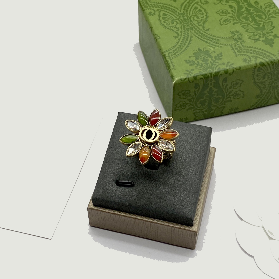 

Luxury Designer Womens Ring Fashion Letter New Color Ring Woman Lover Jewelry