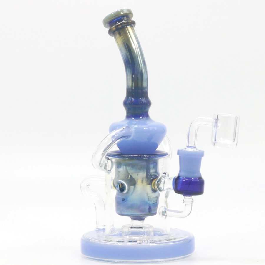 

New Showerhead Perc Glass Bong Tornado Klein Recycler Hookahs Heavy Base Fab Egg