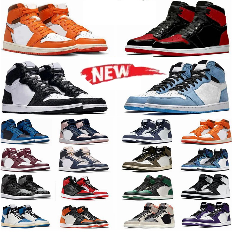 High Tops 1 Chaussures de basket-ball Jumpman Fraternité Mid White Shadow Bred Patent Pine Green 1s pour femmes Sneakers pour hommes Sports Runin