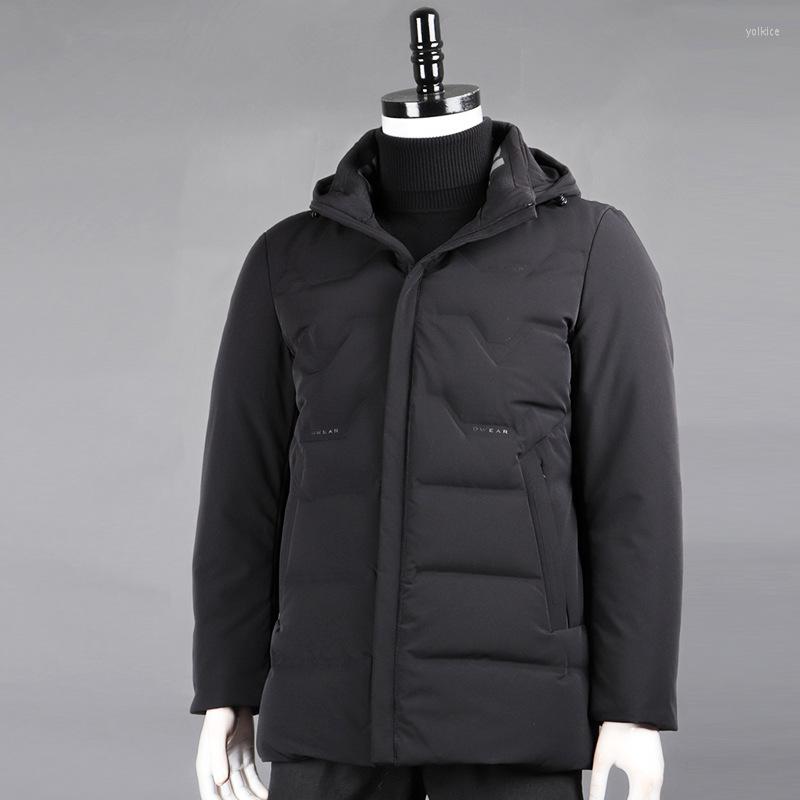 

Men's Down The 2023 Winter Coats Male Long White Duck Warm Hooded Jacket Coat Of Cultivate Morality Clothing, Black