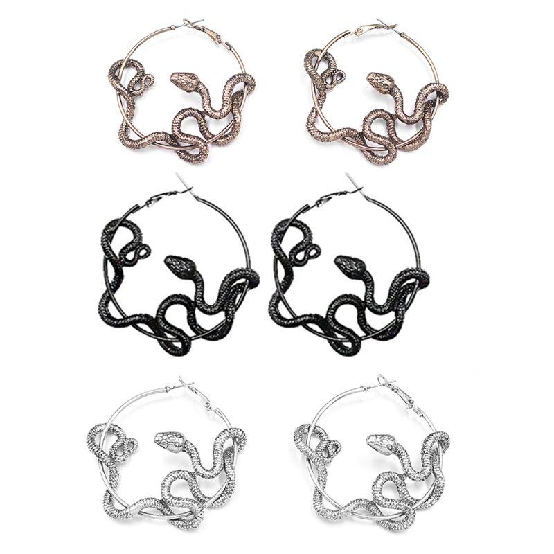 

Hoop Earrings & Huggie Fashion Statement Punk Big Crazy Twining Snake For Women