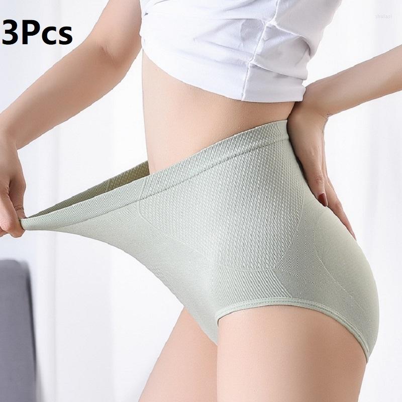 

Women's Panties 3Pcs/lot High Waist Women Seamless Slimming Tummy Control Briefs Sexy Plus Size Shapers Lingerie Cotton Health Knickers, Beige