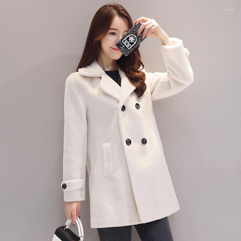 

Women's Fur Jacket 2023 Winter Women's Coats Outerwear Girls Long Section Of Haining Sheep Wool Shearing Krean Coat, White