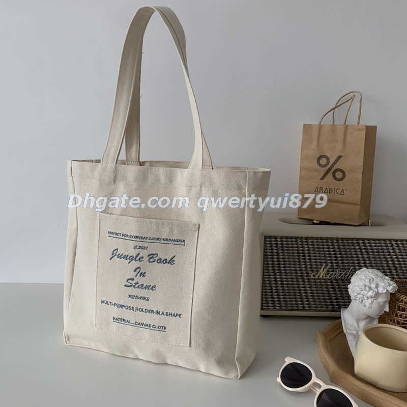 

Totes Women Canvas Shoulder Bag Jungle Book Printing Ladies Casual Handbag Tote Bag Large Capacity Cotton Reusable Shopping Beach Bag 021423H, Beige