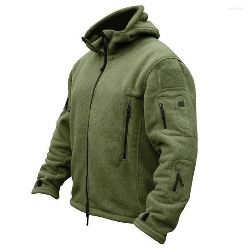 

Men's Jackets US Winter Men Military Thermal Thicken Fleece Tactical Jacket Outdoors Sports Hooded Coat Softshell Hiking Army, Black color