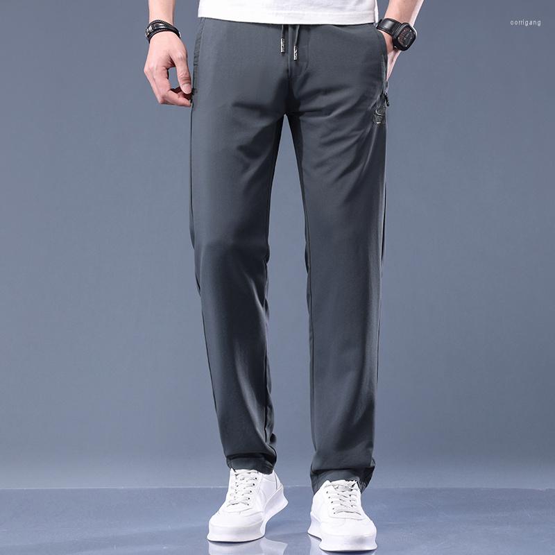

Men's Pants Casual Sports Men's Slim Fit Skinny Korean Style Trendy Summer Thin Long, Black
