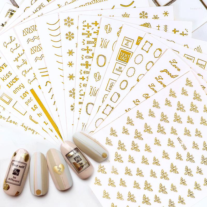 

Nail Stickers 1 Sheet 3D Sticker Christmas Bronzing Snowflake For Gold Art DIY Decoration Decals, 204